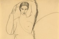Modigliani, Standing Woman, Left Breast Bared, c.1911