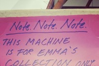 A note protecting Emma Hardstaff&#39;s machine