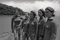 Leader Earle with her team of all-women aquanauts