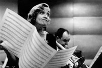 Marlene Dietrich at the studios of Columbia Records