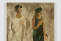 7. Salman Toor, Citizens (2022), Oil on panel, 91.