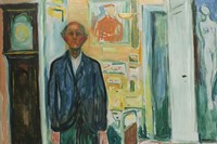 Munch&#39;s Self-Portrait: Between Clock and Bed, 1940-43
