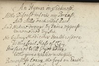 ‘An Hymn in Sicknesse’ From a collection of cookery receipts
