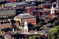 An aerial view of the residential area of the Harvard Univer
