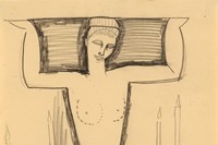 Modigliani, Caryatid Seated on Plinth with Lighted Candles