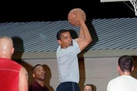 President Obama playing basketball, August 2006