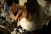 Lindsey Wixson backstage at Marc Jaobs