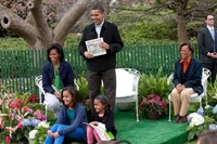 President Obama with his family, April 2009