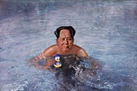Mao in the water, oil on picture, 1972