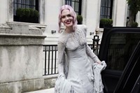 Katie Shillingford in her Gareth Pugh wedding dress, August 