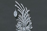 Drawing of the Plume brooch, redesigned for the occasion of 