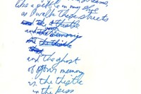 Handwritten Blue Valentines lyrics by Tom Waits