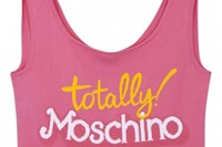 Pink woven knitted cotton tank by Moschino