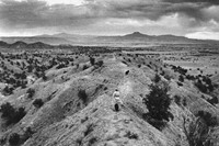 Georgia O&#39;Keeffe on Evening Walk with her Dog, Ghost Ranch, 