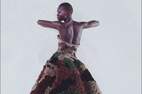 Alek Wek in “Dubar” gown, Num&#233;ro. Haute couture S/S 2000