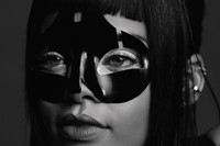 Rihanna wears a lacquer mask by Alexander McQueen