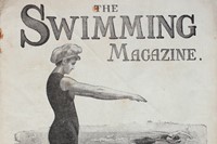 The cover of Swimming Magazine, July 1917, showing streamlin
