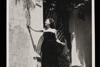 Thea photographed in black evening dress. Lebanon, early 195