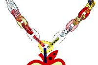 Apple-embellished Plexiglass Necklace by Miu Miu