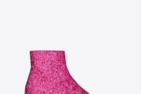 Ankle boot in pink glitter by Saint Laurent A/W14
