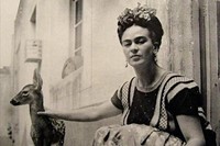 Frida Kahlo and her pet deer, Granizo, 1939