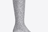 High boot in silver glitter by Saint Laurent A/W14