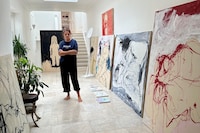 7) Tracey Emin in her studio, 2023 - Courtesy Gall