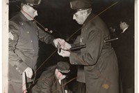 Weegee, Hold up man killed, November 24, 1941.