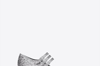Triple strap mary jane in silver glitter by Saint Laurent A/