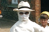 Editor Nancy Waters as the Invisible Man