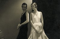 Model Mario Morehouse and unidentified model wearing dresses