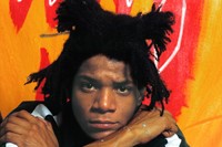 Jean-Michel Basquiat in his studio in Soho, 1985