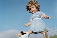 Giant doll kicks Lindsey Wixson Eglingham Hall, Northumberla