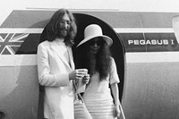 Yoko Ono &amp; John Lennon on their wedding day, 1969