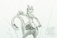 Study for Field Animation_ Crystalized Mewtwo, Ash