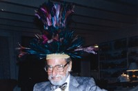 Dr. Seuss wearing one of his hats