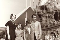 Then Vice-President Richard Nixon and family pose next to th