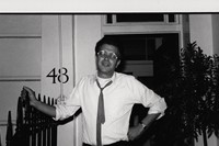 Michael White outside his home, 1983
