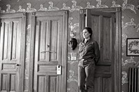 Anjelica Huston on the set of The Royal Tenenbaums, 2000