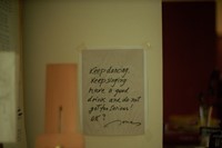 A sign in Jonas Mekas&#39; studio