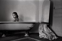 Hu Yuanli sitting in the bath tub, Paris, 1992