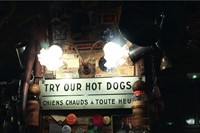 Try Our Hot Dogs sign