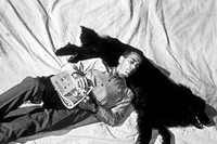 Humphrey Bogart with his Newfoundland Cappy