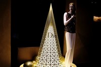 Dior Christmas tree in the lobby of Le Cheval Blanc