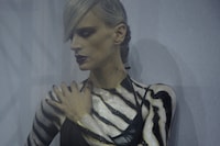 Kristen McMenamy backstage at Louis Vuitton