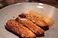 Pork belly with molasses and fennel blossoms