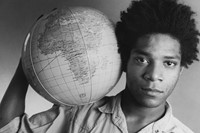 Basquiat with Globe, 1984_&#169; Christopher Makos, cou