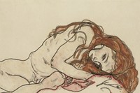 Egon Schiele, Nude with lowered head, 1918