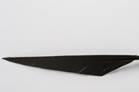 Hat trimming, cut and lacquered goose feather, 1920-1940, Mo