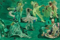 4. Salman Toor, Ghost Ball (2023), Oil on linen, 1